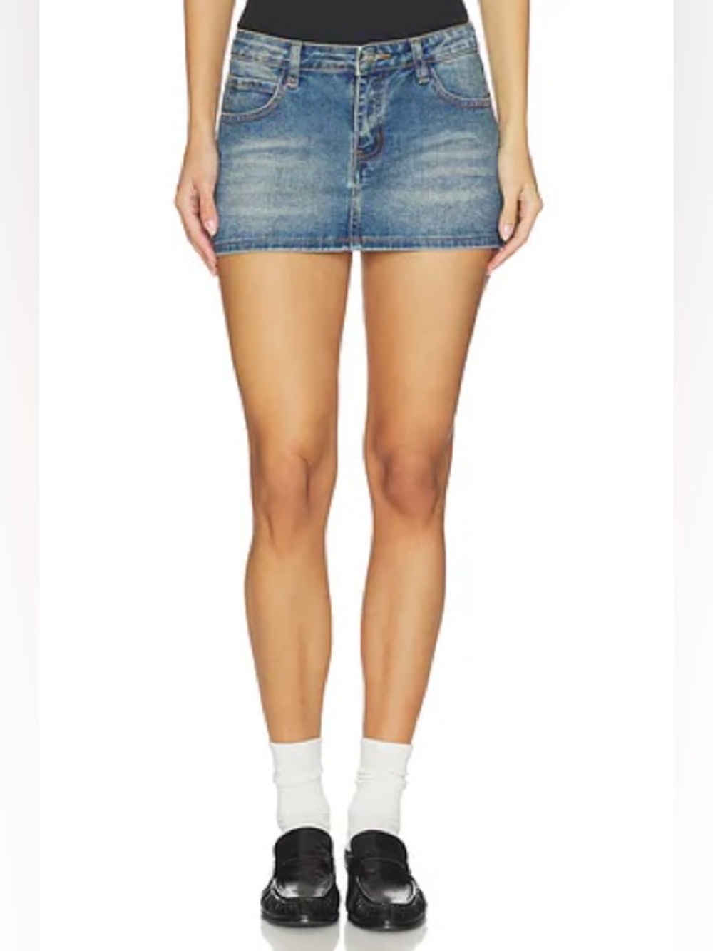 superdown Blue Wash Lathan Denim Mini Skirt